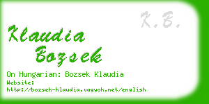 klaudia bozsek business card